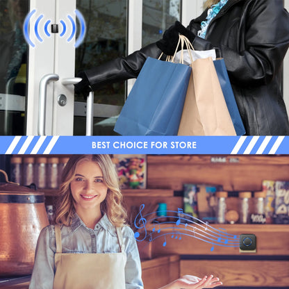 Door Chime, Wireless Door Alarm Sensor with 600Ft Range 58 Chimes Adjustable Volume Mute Mode LED Indicators,
