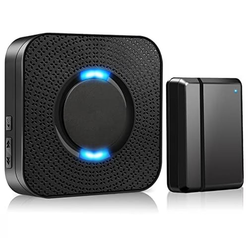 Door Chime, Wireless Door Alarm Sensor with 600Ft Range 58 Chimes Adjustable Volume Mute Mode LED Indicators,