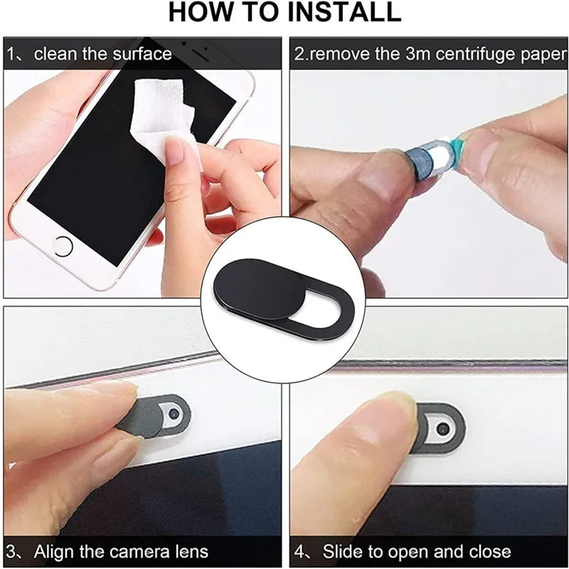 Webcam Cover Shutter Magnet Slider Plastic Camera Cover for Ipad Tablet Web Laptop Pc Camera Mobile Phone Lenses Privacy Sticker