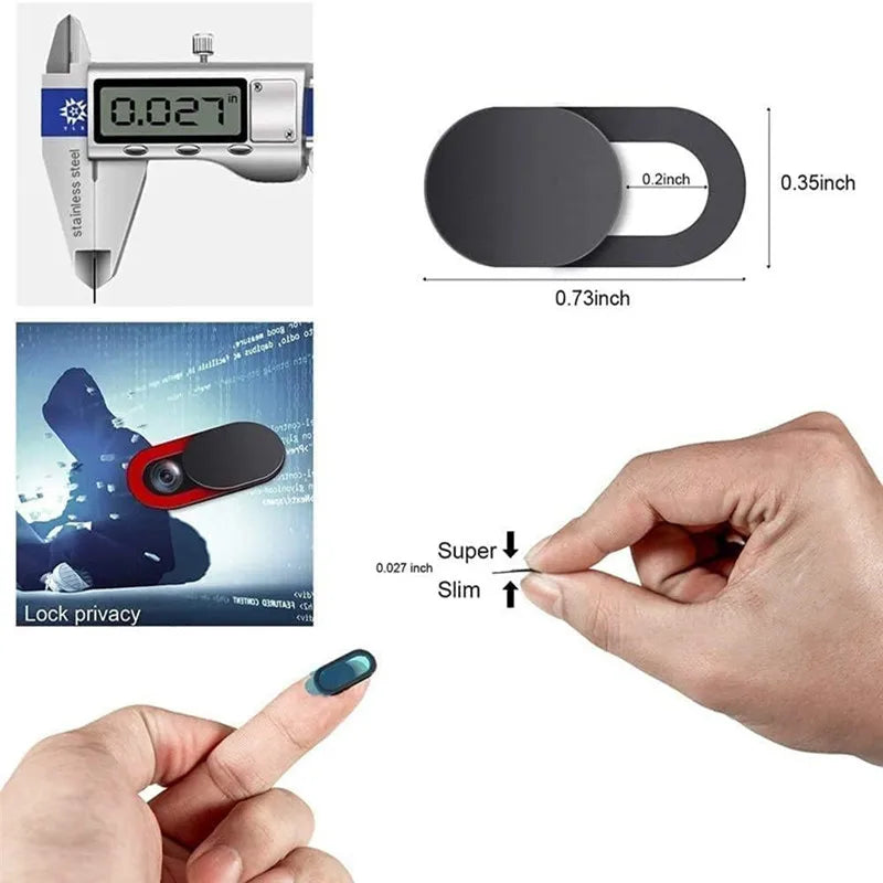 Webcam Cover Shutter Magnet Slider Plastic Camera Cover for Ipad Tablet Web Laptop Pc Camera Mobile Phone Lenses Privacy Sticker