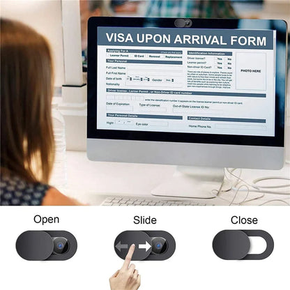 Webcam Cover Shutter Magnet Slider Plastic Camera Cover for Ipad Tablet Web Laptop Pc Camera Mobile Phone Lenses Privacy Sticker